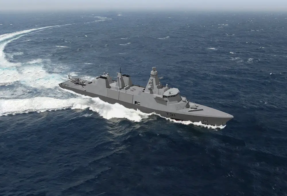 The Type 31 frigate or Inspiration class is also marketed under the name Arrowhead 140 and was based on the hull of the Iver Huitfeldt-class frigate.