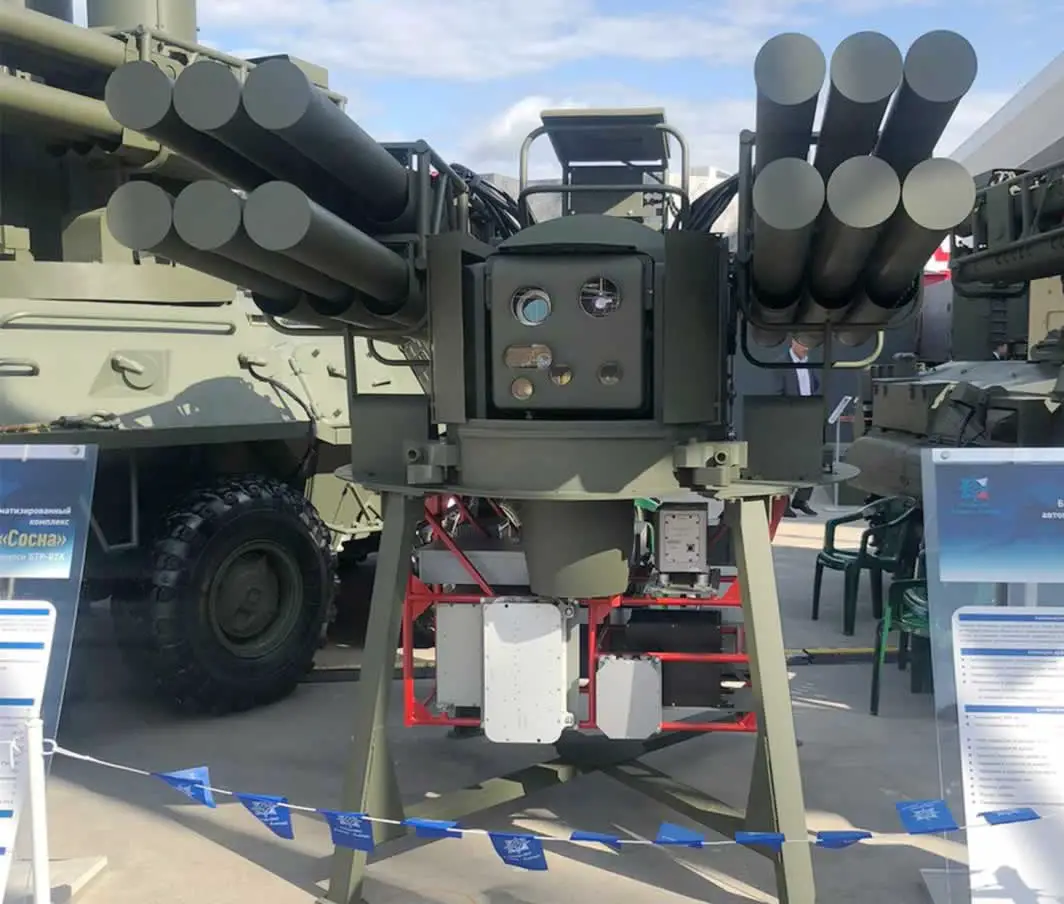The Sosna combat module consisting of 12 laser-guided Sosna-R missiles and an optronic station.