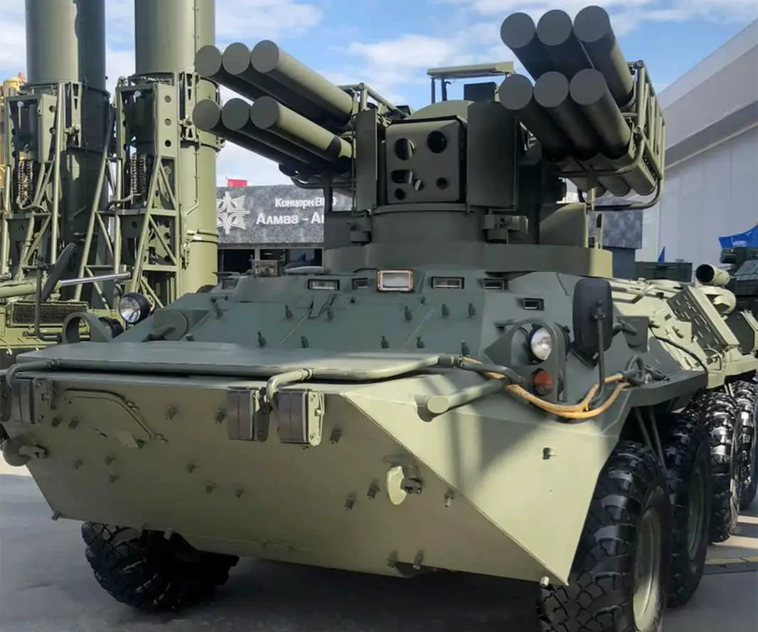 KBtochmash Unveils Its Sosna SAM System on BTR-82A 8x8 Armoured Personnel Carrier