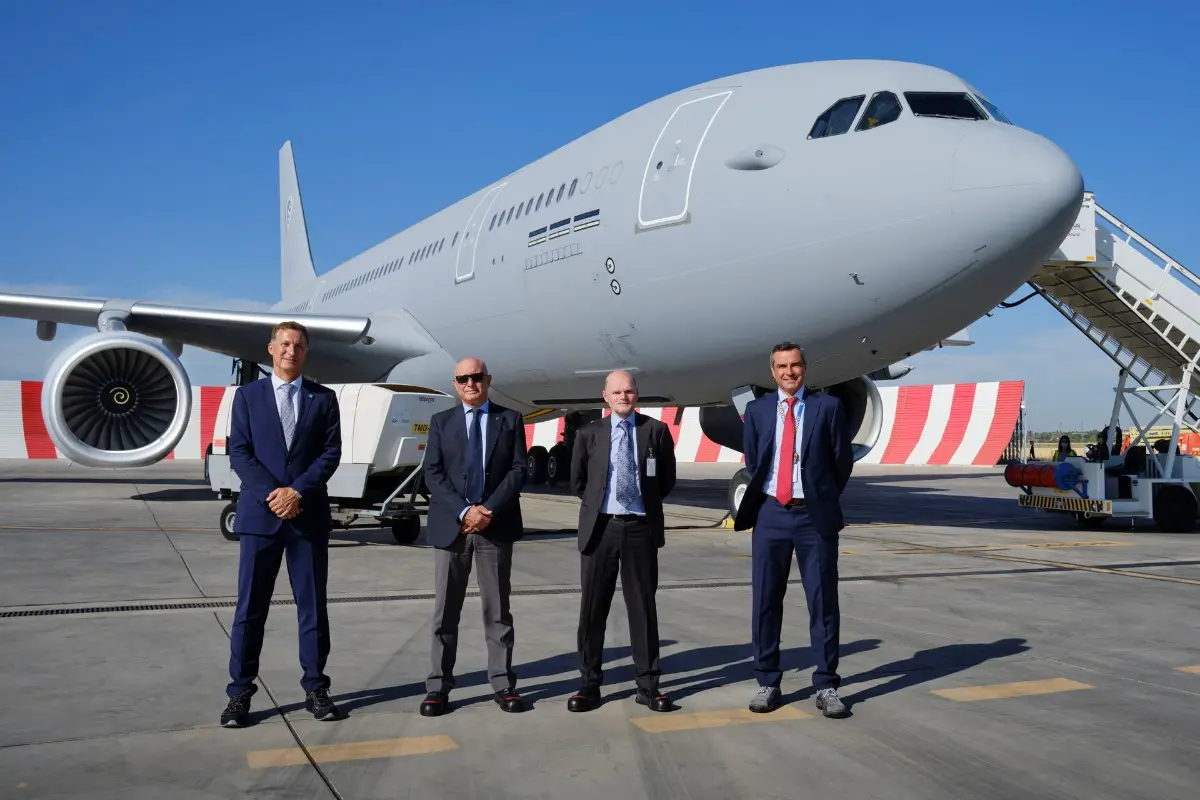  Representatives from Airbus Defence, OCCAR and NSPA before take off in Getafe, Madrid. 
