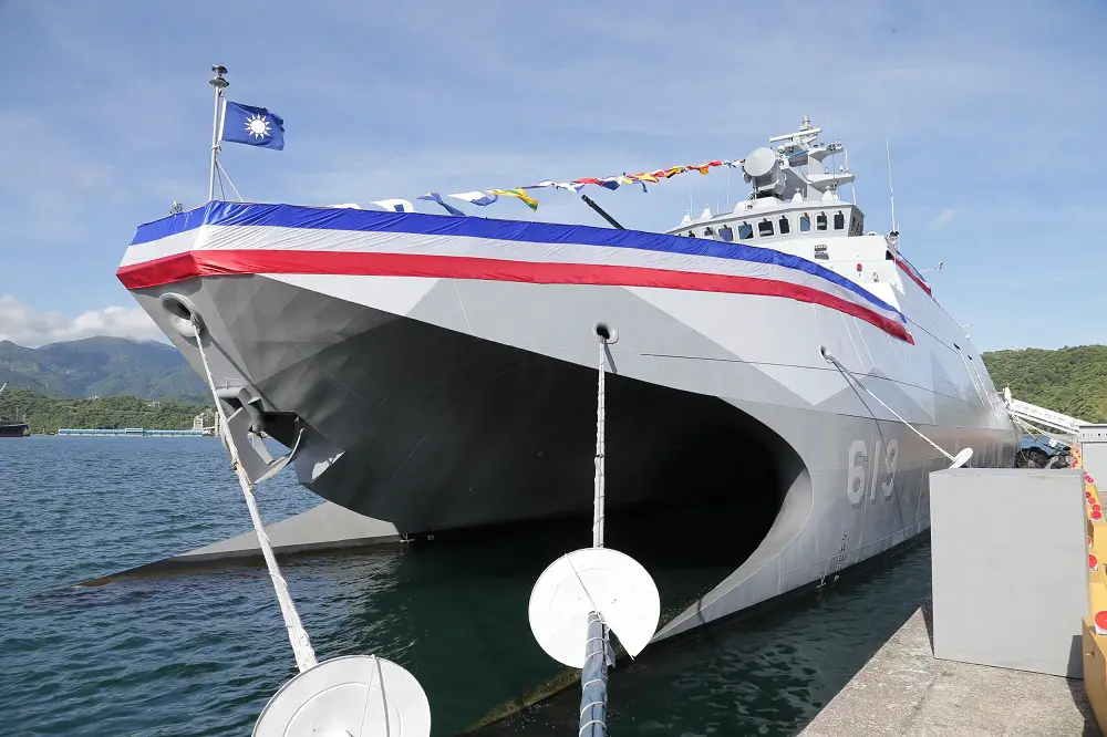 Taiwan President Launches Stealth Guided Missile Catamaran Corvette Ta Chiang (PGG-619)