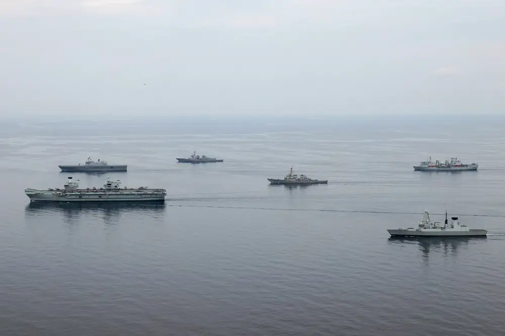 The UK CSG's latest foray has seen them work alongside ships from the Republic of Korea Navy during three days of events near Busan, which included joint maritime manoeuvres
