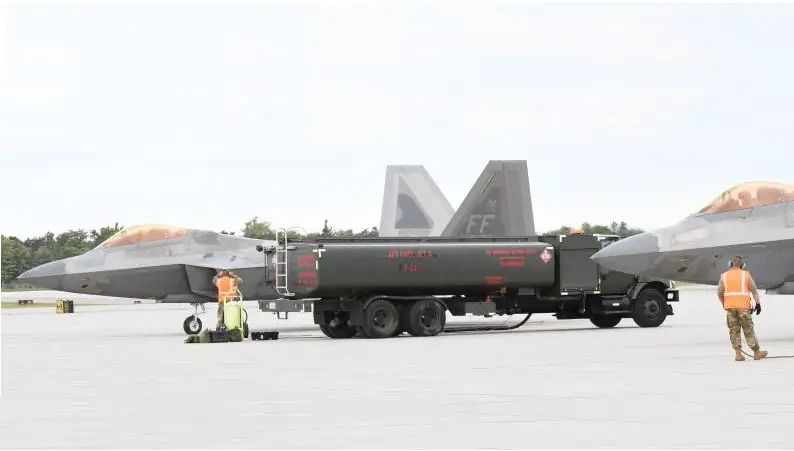 US Air Force F-22s Make First Landing at Fort Drum Airfield for Rapid Refueling Operation