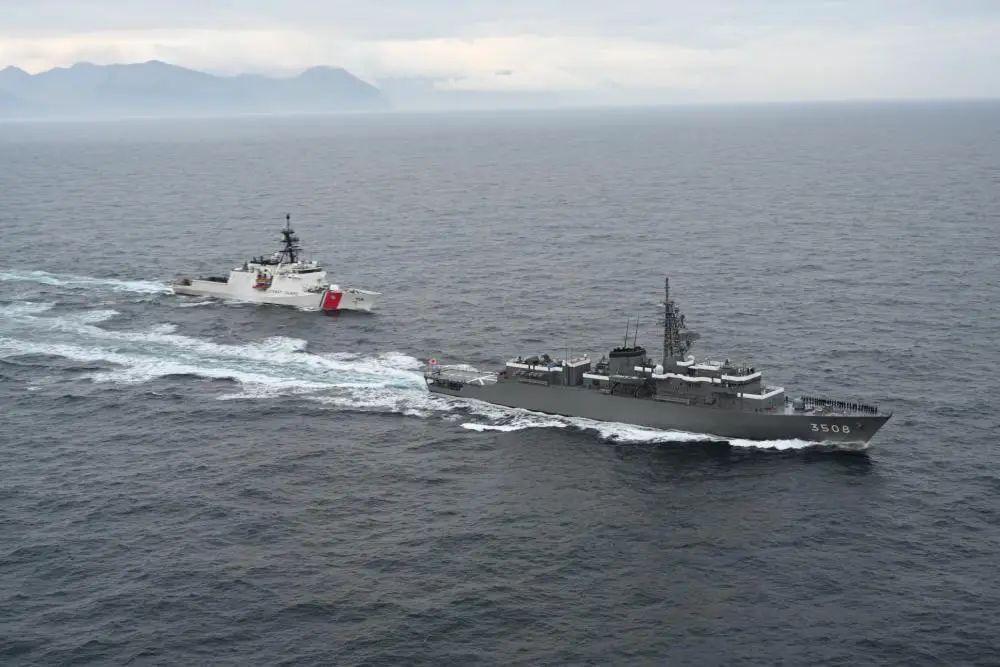 US Coast Guard CGC Kimball and Japanese Navy Training Vessel JS Kashima Conduct Exercise in Alaska