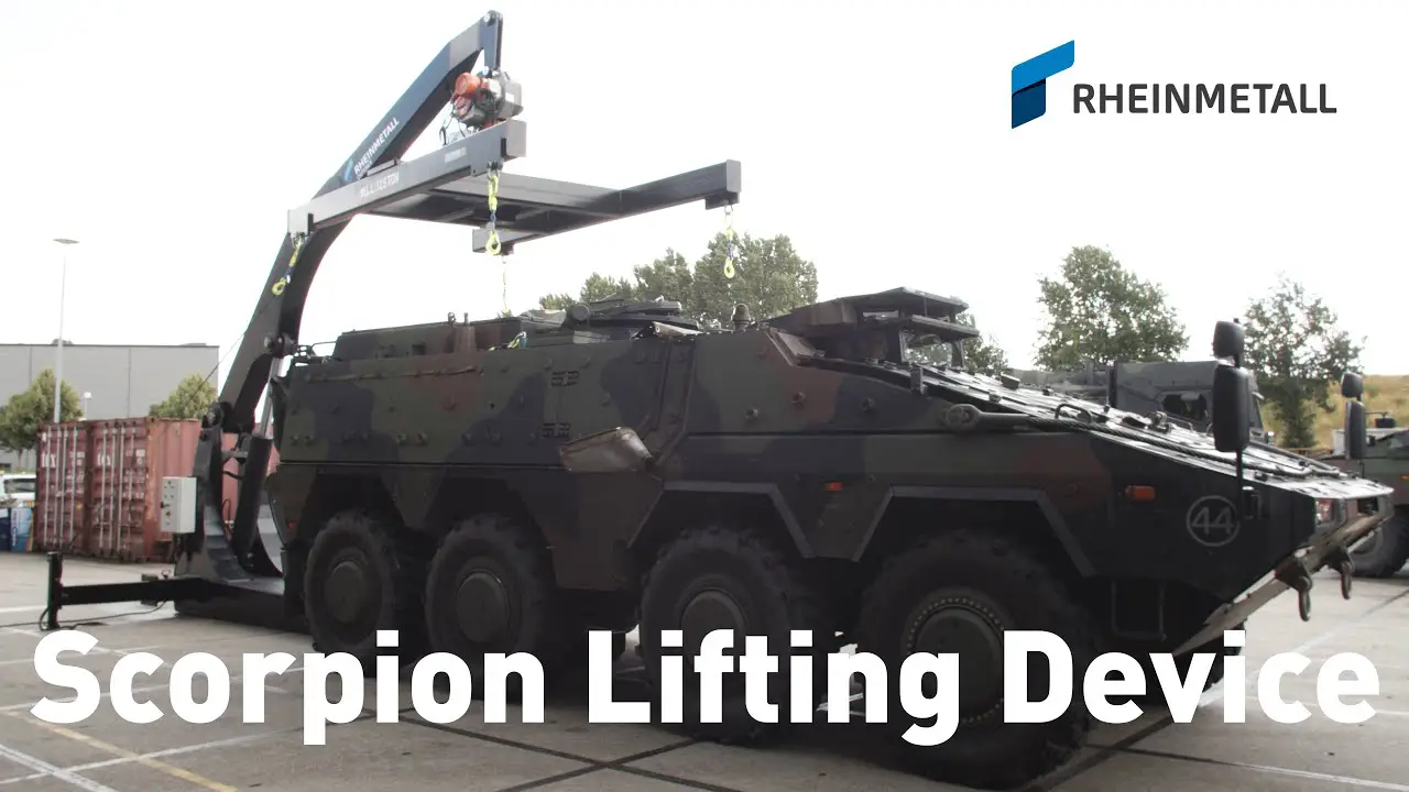 Rheinmetall Unveils Scorpion Lifting Device for Boxer