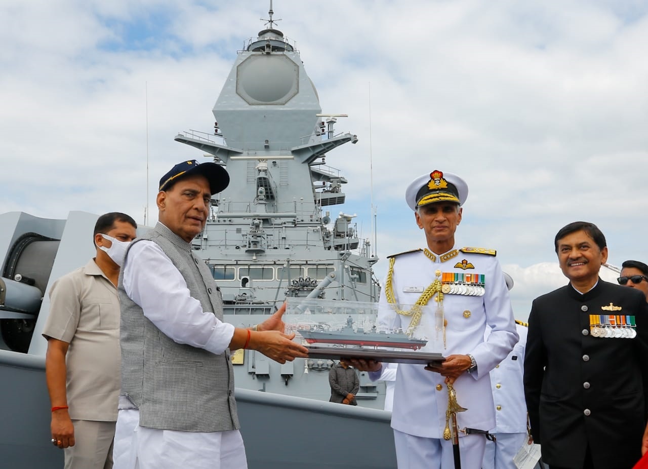  Indian Navy commissions the first indigenous stealth destroyer 'INS Visakhapatnam' in Mumbai.