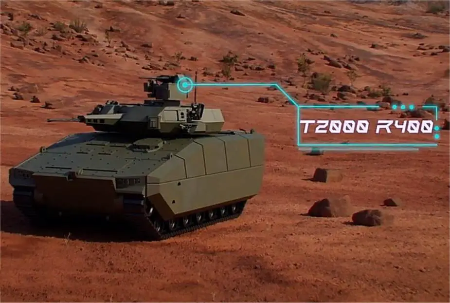 Hanwha’s Redback fitted with EOS Defence Systems T2000 modular medium calibre turret