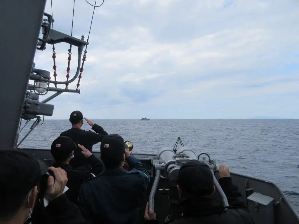 Japan Maritime Self-Defense Force JS Samidare Conducted Joint Training with German Navy FGS Bayern