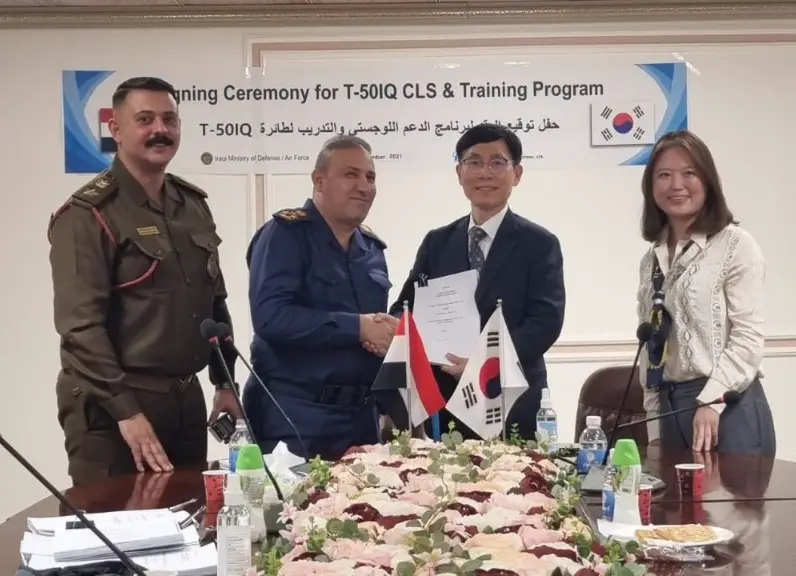 Korea Aerospace Industries signed a contract to support the follow-up operation of the T-50IQ with the Iraqi Ministry of Defense on November 7. (Photo by Korea Aerospace Industries)