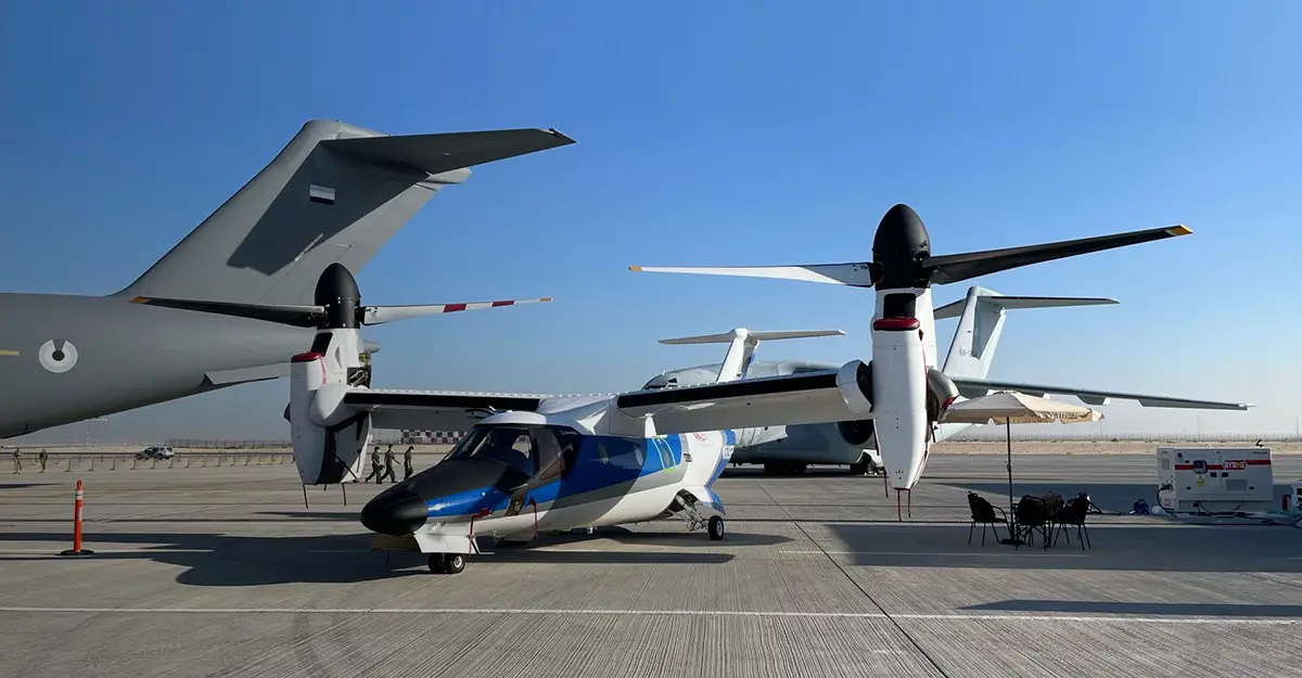 Leonardo Displays AW609 Tiltrotor VTOL Aircraft at Dubai Airshow 2021