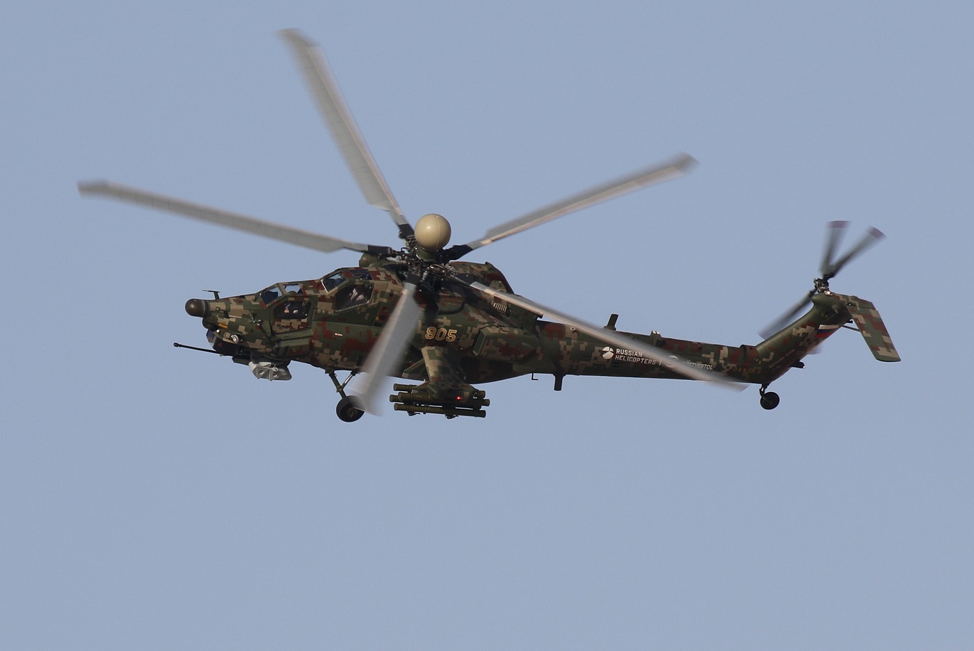 Mil Mi-28 Night Hunter Attack Helicopter Made Its First Demonstration Flight at Dubai Airshow