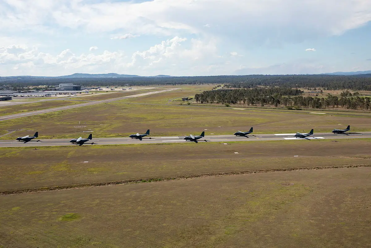 Royal Australian Air Force No. 35 Squadron C-27J Spartan Aircrafts Conducts Elephant Walk