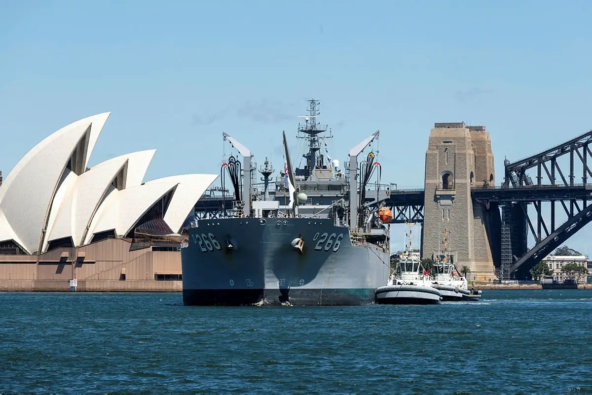 Royal Australian Navy Farewells Auxiliary Oiler Supply Ship HMAS Sirius