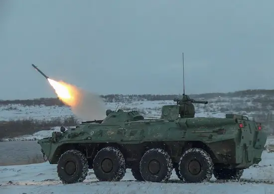 Russian Northern Fleet Russian Naval Infantry Conduct Anti-aircraft Drills in Arctic Region