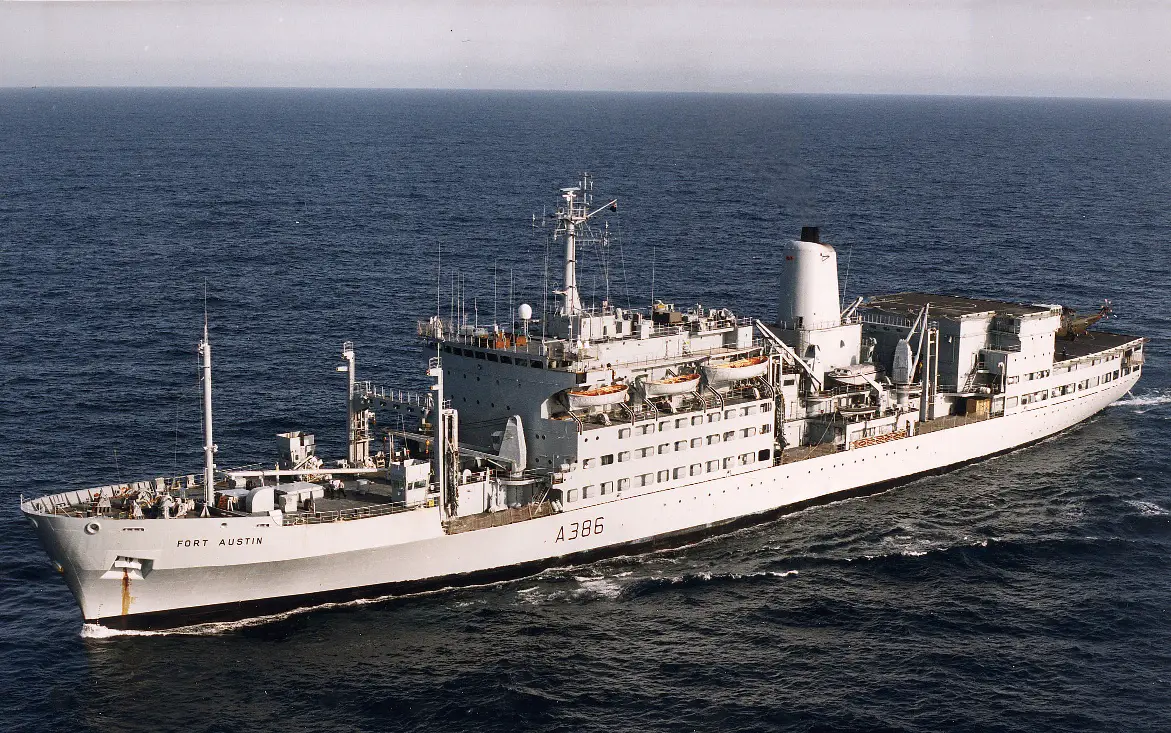 Royal Navy RFA Fort Austin (A386)  replenishment ship