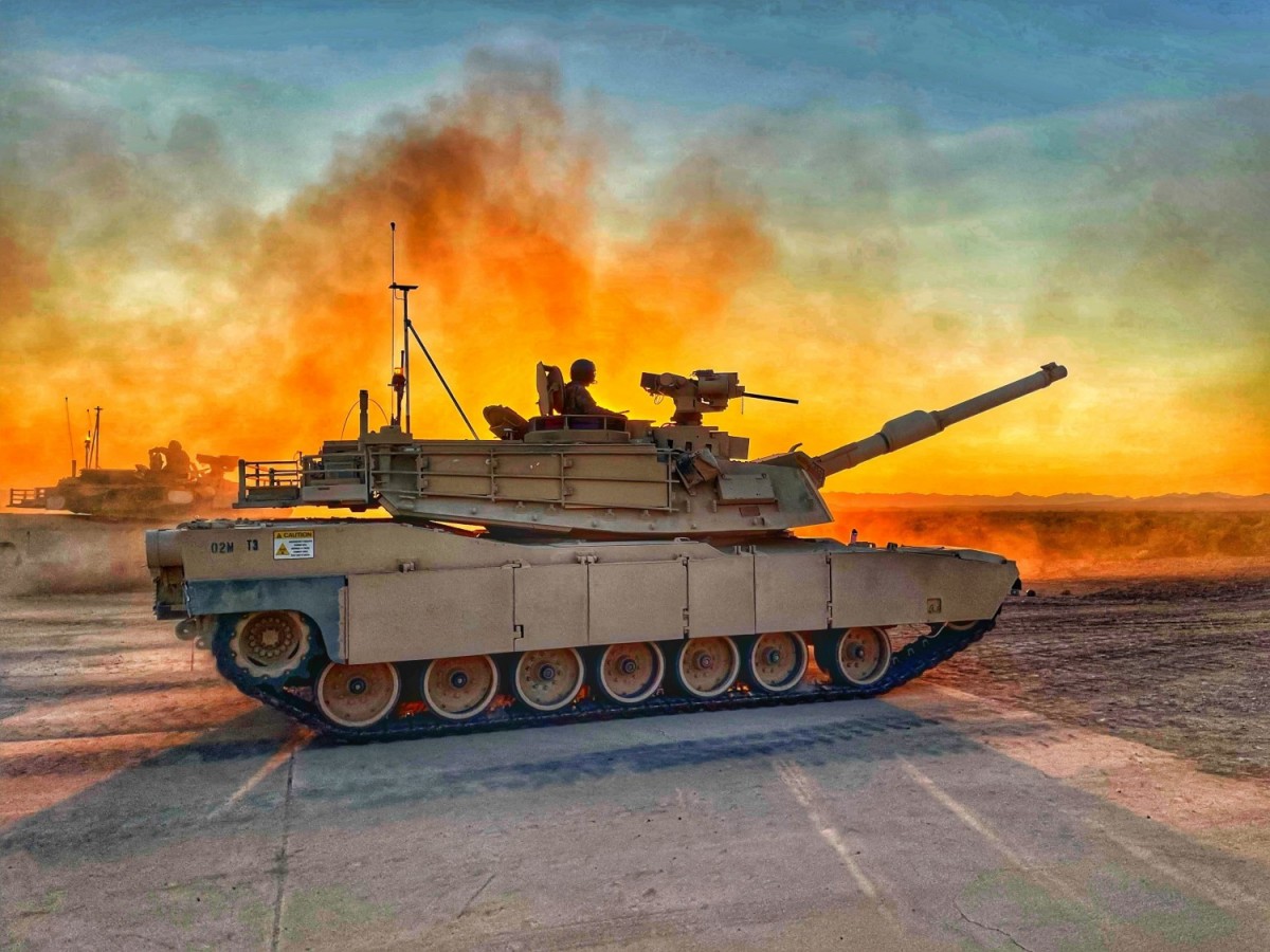 Soldiers assigned to Crazy Horse Company, 1st Battalion, 8th Infantry Regiment, 3rd Armored Brigade Combat Team, 4th Infantry Division test the XM-1147 Advanced Multi-Purpose (AMP) round at the Yuma Proving Grounds in Yuma, Arizona, Sept. 2021.