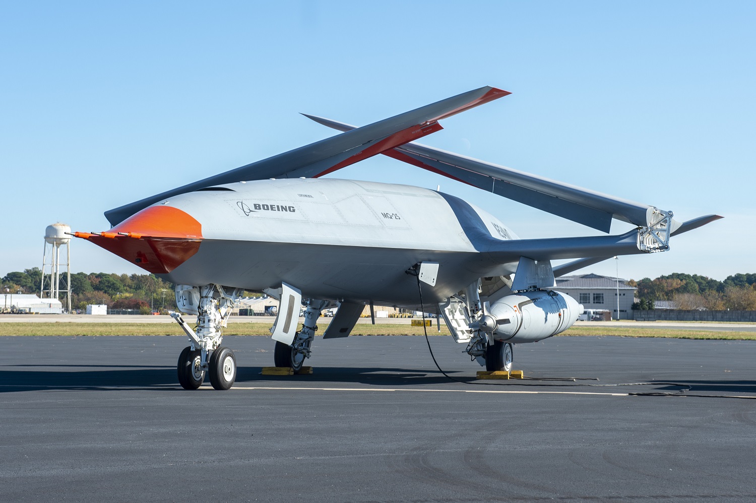 US Navy MQ-25 Stingray Conducts Ground Testing at Naval Station Norfolk Chambers Field 