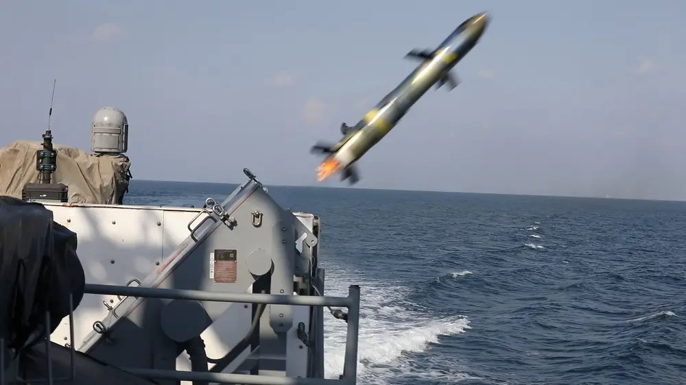 US Navy Patrol Coastal Ships Conducts Live Fire Exercise with MK-60 Griffin Missiles in Persian Gulf