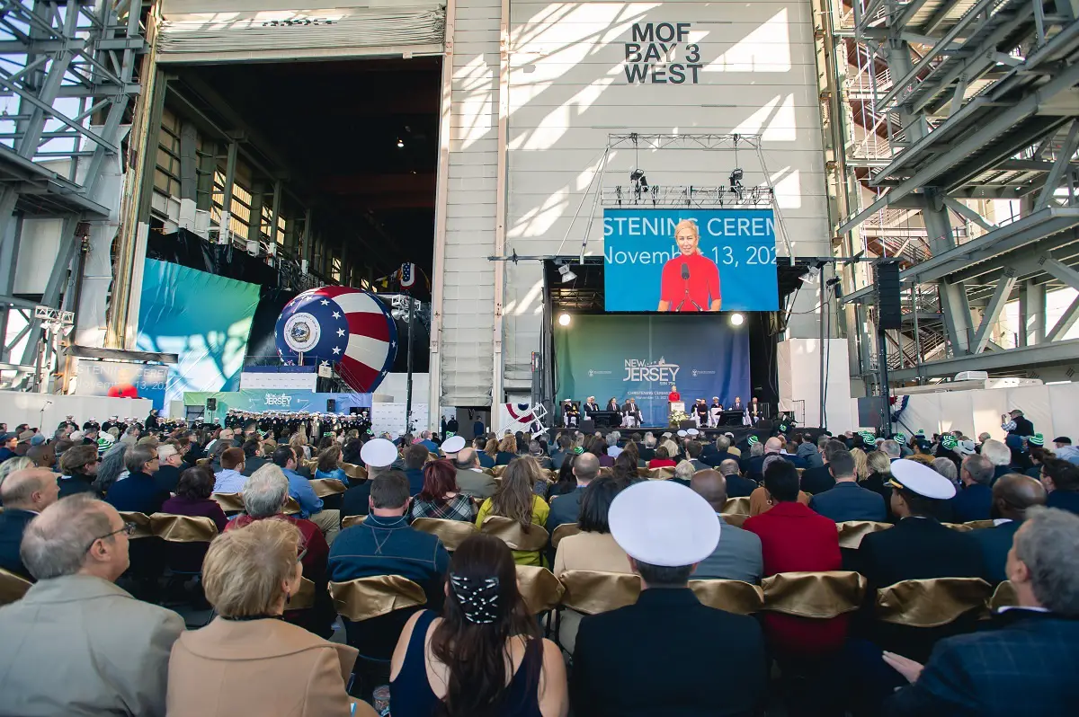Approximately 1,800 guests celebrated the christening of pre-commissioning New Jersey (SSN 796) Saturday, Nov. 13, 2021 at Newport News Shipbuilding division. 