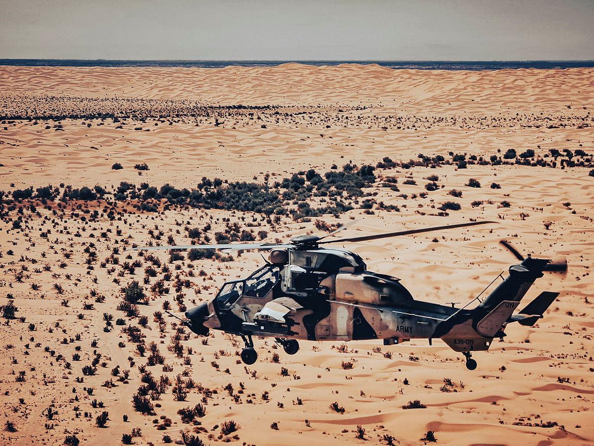 Australian Army Aviation Tiger Attack Helicopters Conducts Exercise Griffin Eagle in Arizona
