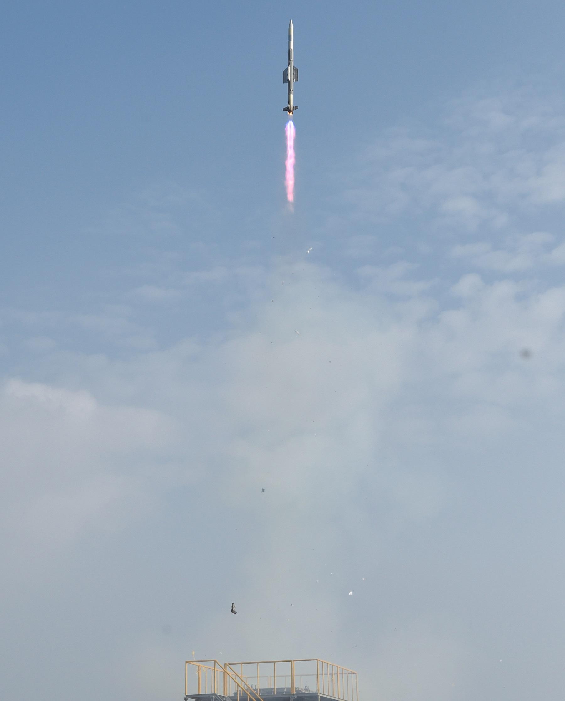 Vertical Launch Short Range Surface to Air Missile launched to validate integrated operation of weapon system components including the vertical launcher with controller, canisterised flight vehicle and weapon control system. 