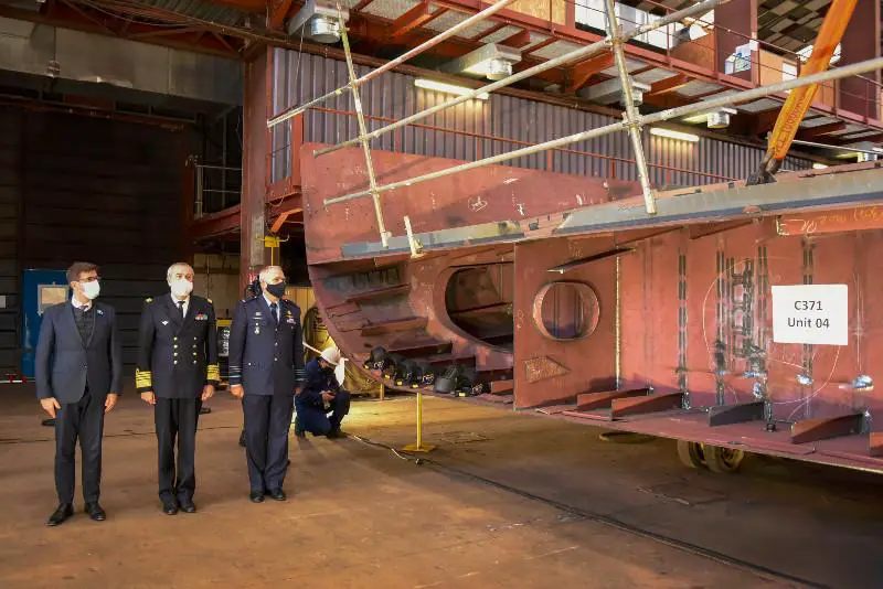 Keel laying of BNS Oostende, first new Belgian mine countermeasure vessel
