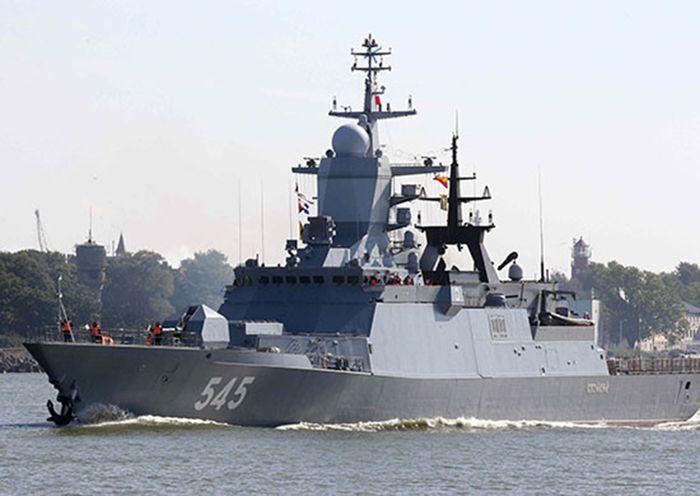 Russian Navy Corvette Stoikiy (545) Delivers Missile Strike in Baltic Sea Drills