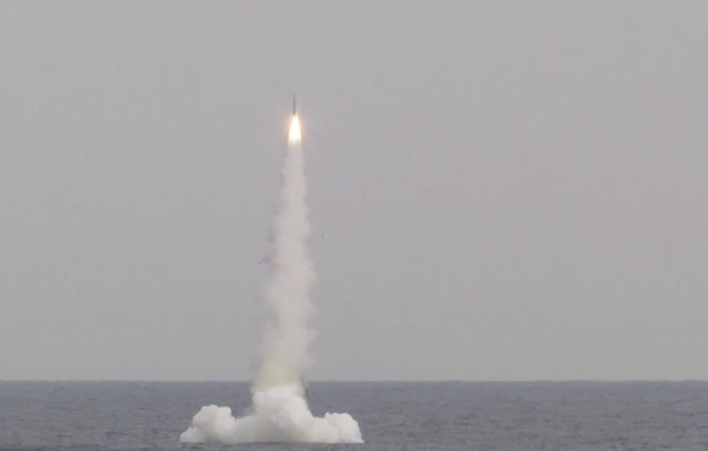 Russian Navy Submarine Strikes Coastal Target with Kalibr Cuise Missile from Sea of Japan