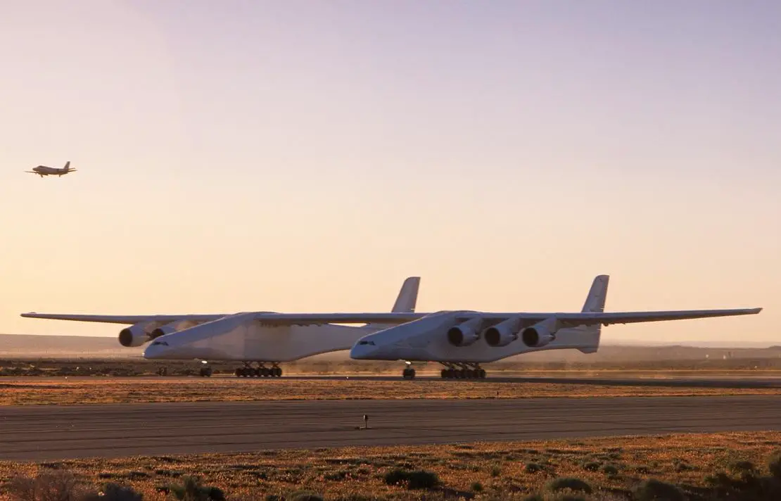 Stratolaunch's Roc carrier aircraft ready for takeoff before its second test flight.