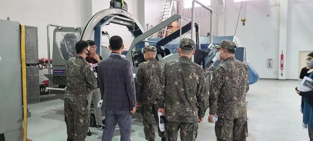 Republic of Korea (ROK) Army Soldiers from the Mobilization Forces Command are given a tour of Training Support Activity Korea (TSAK) at Camp Humphreys.