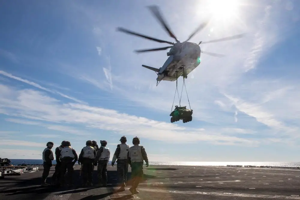 US Marine CH-53K Helicopters Partner with US Navy to Test Future Force Operating Concepts