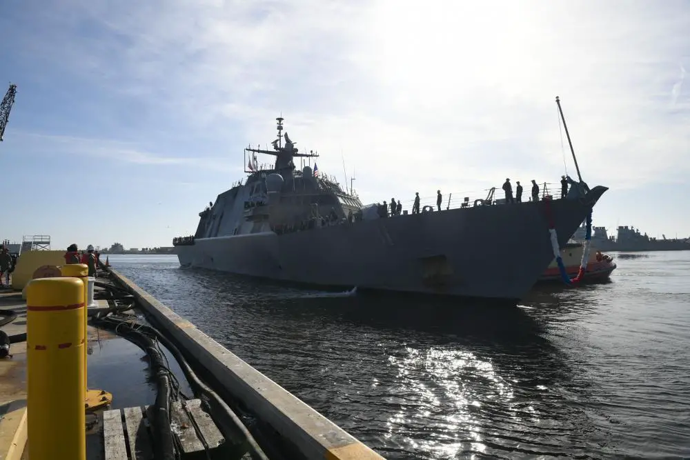 US Navy USS Sioux City (LCS 11) Returned to Its Homeport of Naval Station Mayport, Florida.