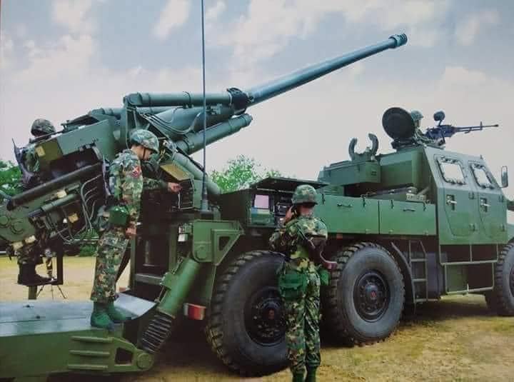 Myanmar Army Conducts Training of SH-1 155 mm Self-propelled Howitzers