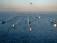 American French and Italian Carrier Strike Groups Sail Together in the Mediterranean Sea