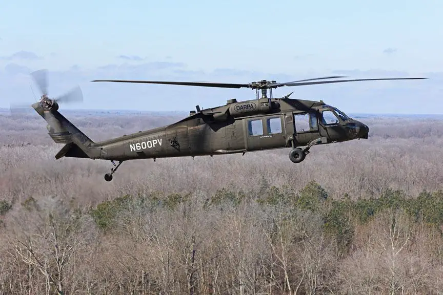 Sikorsky UH-60A Blackhawk OPV, N600PV (79-23298) during its first unmanned flight at Sabre AHP, Tennessee, on Saturday, February 5th, 2022.