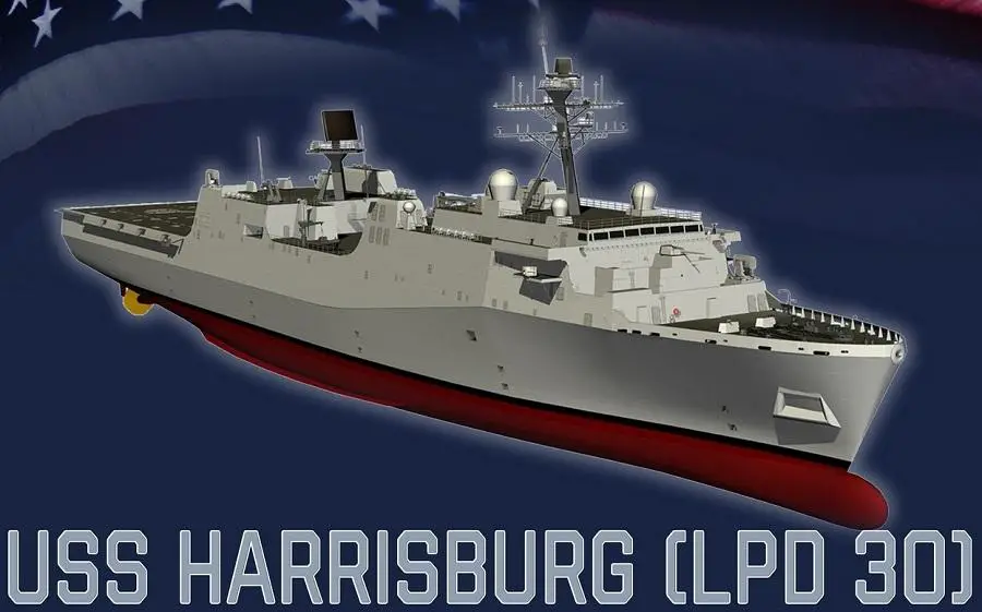 Huntington Ingalls Authenticates Keel of San Antonio-class Amphibious Transport Dock Harrisburg (LPD 30)