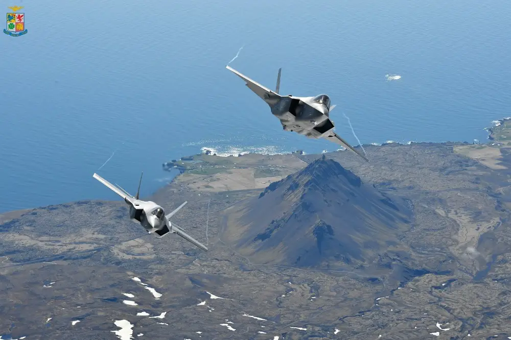 Archived photo of Italian F-35s flying over Iceland. 