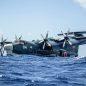 Japan Maritime Self Defense Force ShinMaywa Crew Works Jointly with US Pararescuemen