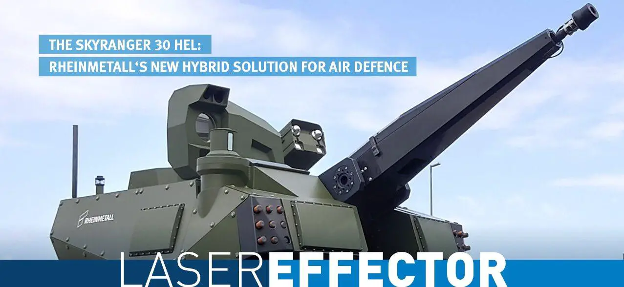 Rheinmetall Unveils Skyranger 30 HEL (High-energy Laser) Hybrid Mobile Air Defence