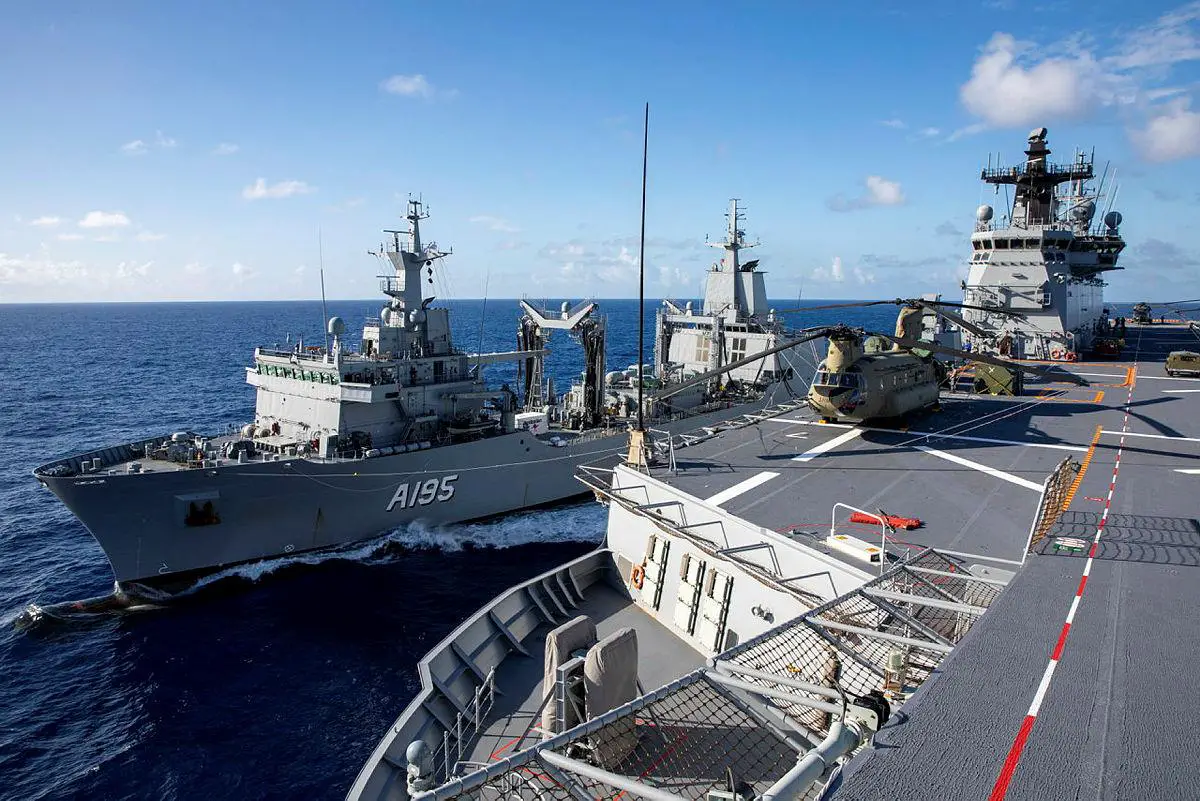 Royal Australian Navy HMAS Supply Completed its First Replenishment at Sea with HMAS Adelaide