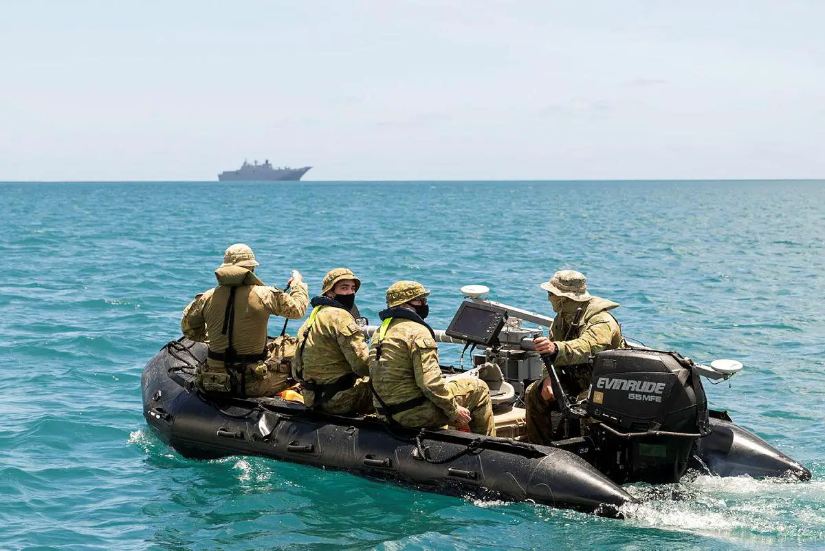 A Royal Australian Navy deployable geospatial survey team assess a reef during Operation Tonga Assist 2022.