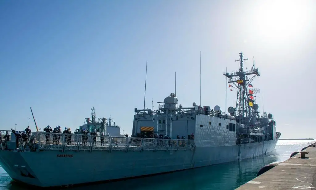 Spanish Navy Santa Maria-class Frigate Canarias Sets Sail Towards the Indian Ocean