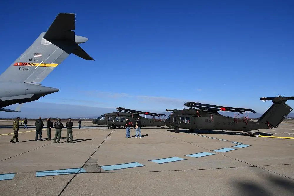 US Air Force Boeing C-17A Globemaster III Airlifter Delivers Two UH-60M Black Hawk Helicopters to Croatia