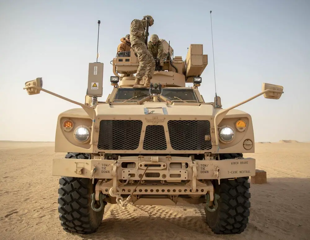 U.S. Soldiers with the 1st Stryker Battalion, 4th Infantry Division, conduct Mobile Low, Slow, Small Unmanned Aerial Vehicle Integrated Defense System (M-LIDS) training, Camp Buehring, Kuwait, Jan. 25, 2022. 