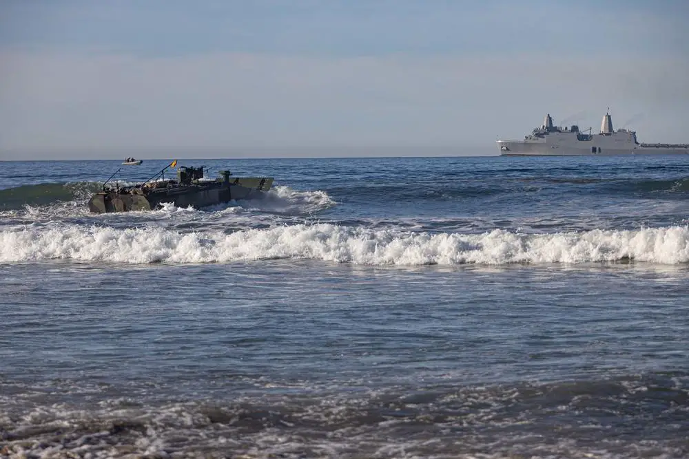 US Navy USS Anchorage and 1st Marine Division Exercise Waterborne Capabilities of ACVs