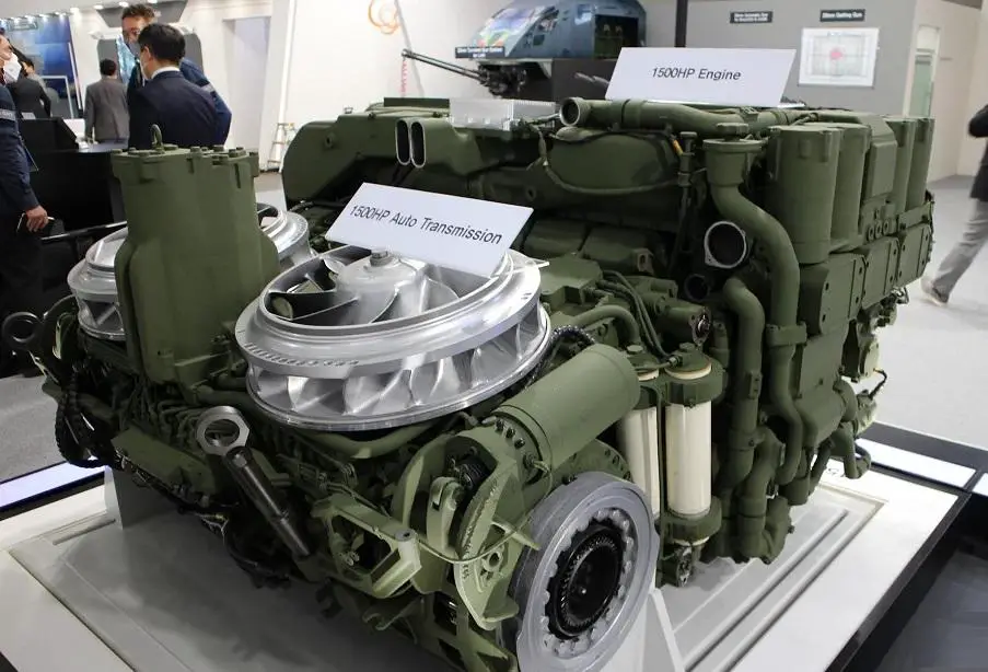 Doosan Infracore 4-stroke 12-cylinder twin-turbocharged DV27K engine and S&T Dynamics ST15K Automatic Transmission