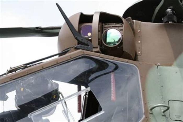 The gyrostabilized Strix sight on a Tiger attack helicopter