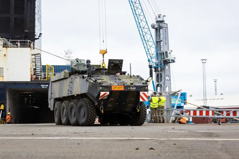 Danish Defence Forces Armoured Personnel Vehicles and Equipments Arrive in Estonia