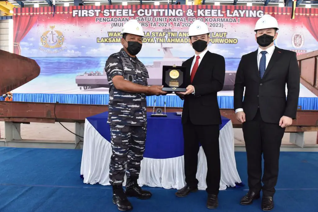First Steel Cutting Ceremony for Indonesian Navy PC-60 Patrol Boat
