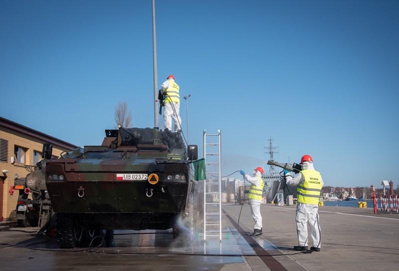 Polish Mechanized Brigade Vehicles Adhere to Environmental Procedures During Exercise Brilliant Jump